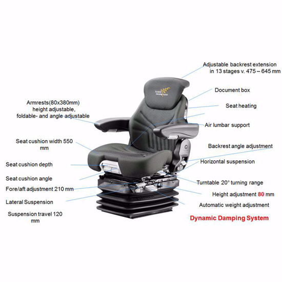 Grammer Seat Maximo Dynamic 12V for Agriculture Driver Seats Driver
