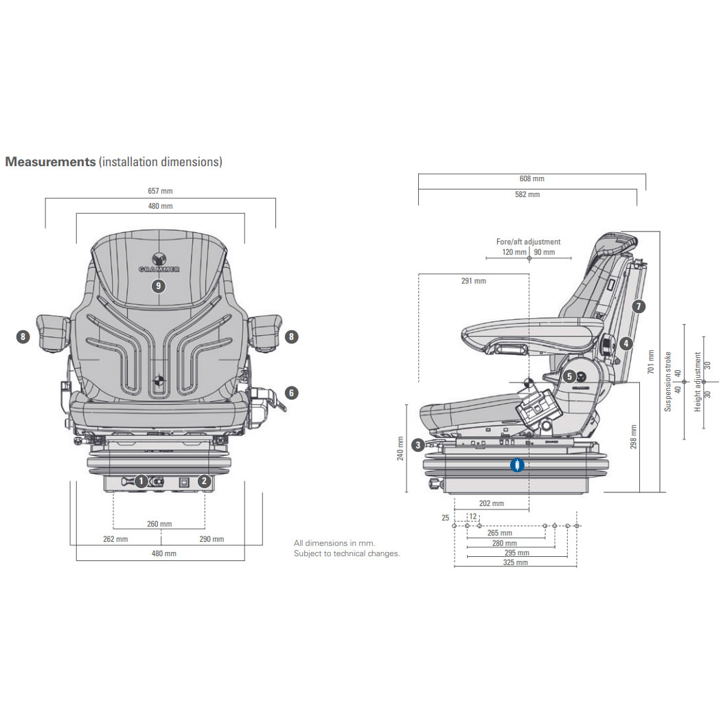 Grammer Maximo M Forklift Seat Equipment Warehouse Driver Seats